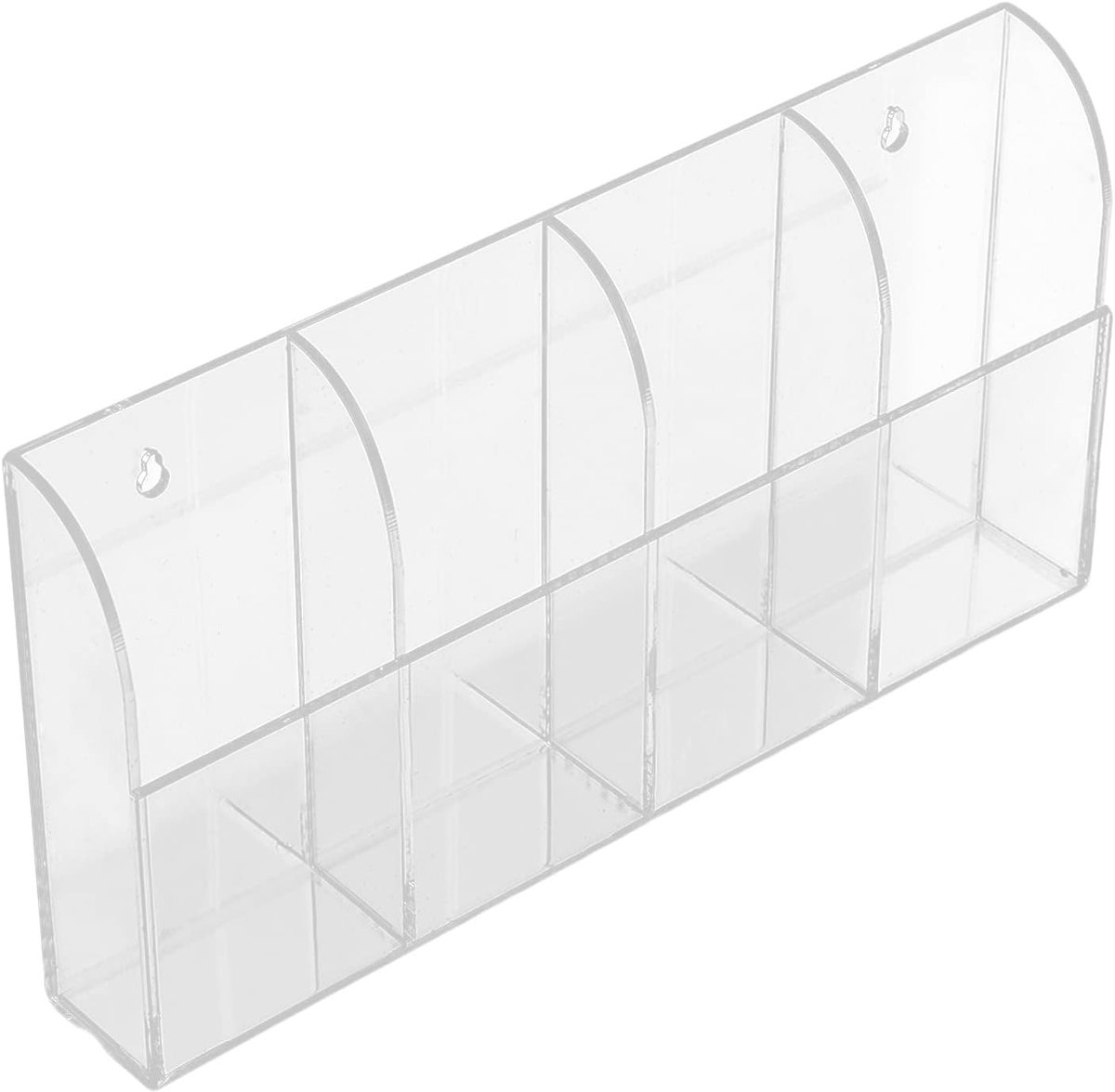Wandhouder Organizer voor Afstandsbedieningen - 4 Vakken - Doorzichtig Acryl