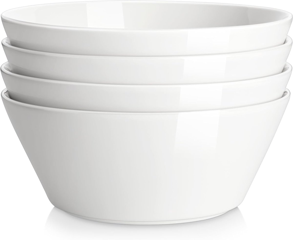 Soepkommen Set - Grote Beker - Maaltijd Serveren - Stapelbaar Ontwerp - 1800ml Inhoud - Wit