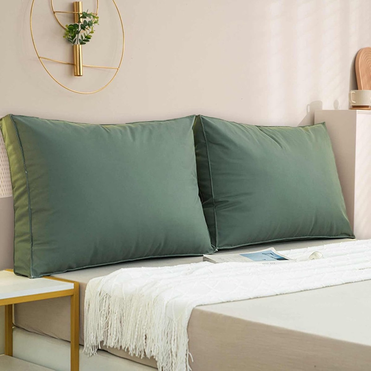 Leeskussen Rugsteun - Bed Rugsteun - Ontspannen Lezen - Sterke Ondersteuning - 140x50x18cm - Leer