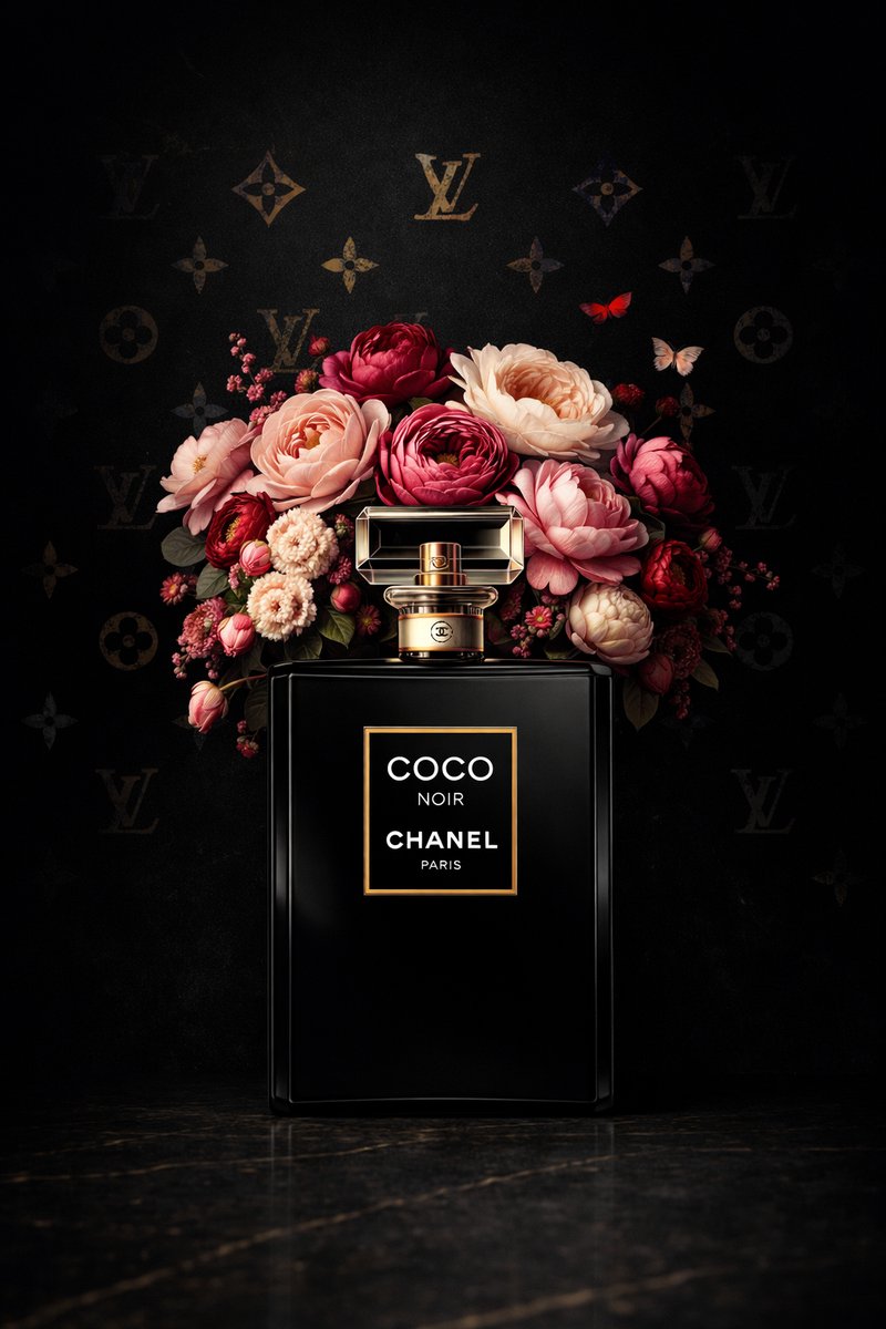 Coco chanel Lv Flower schilderij op plexiglas 60x90cm