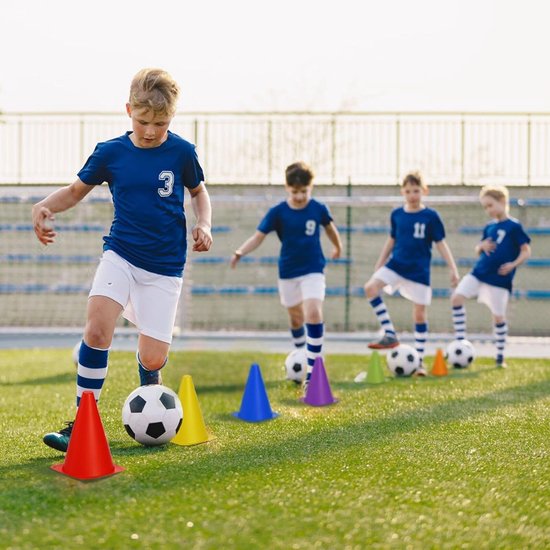 Voetbal Trainings Kegels - Markeer Schijven - Agility Training - Stabiel Vierkant Ontwerp - 10 Stuks - Rood — afbeelding 2