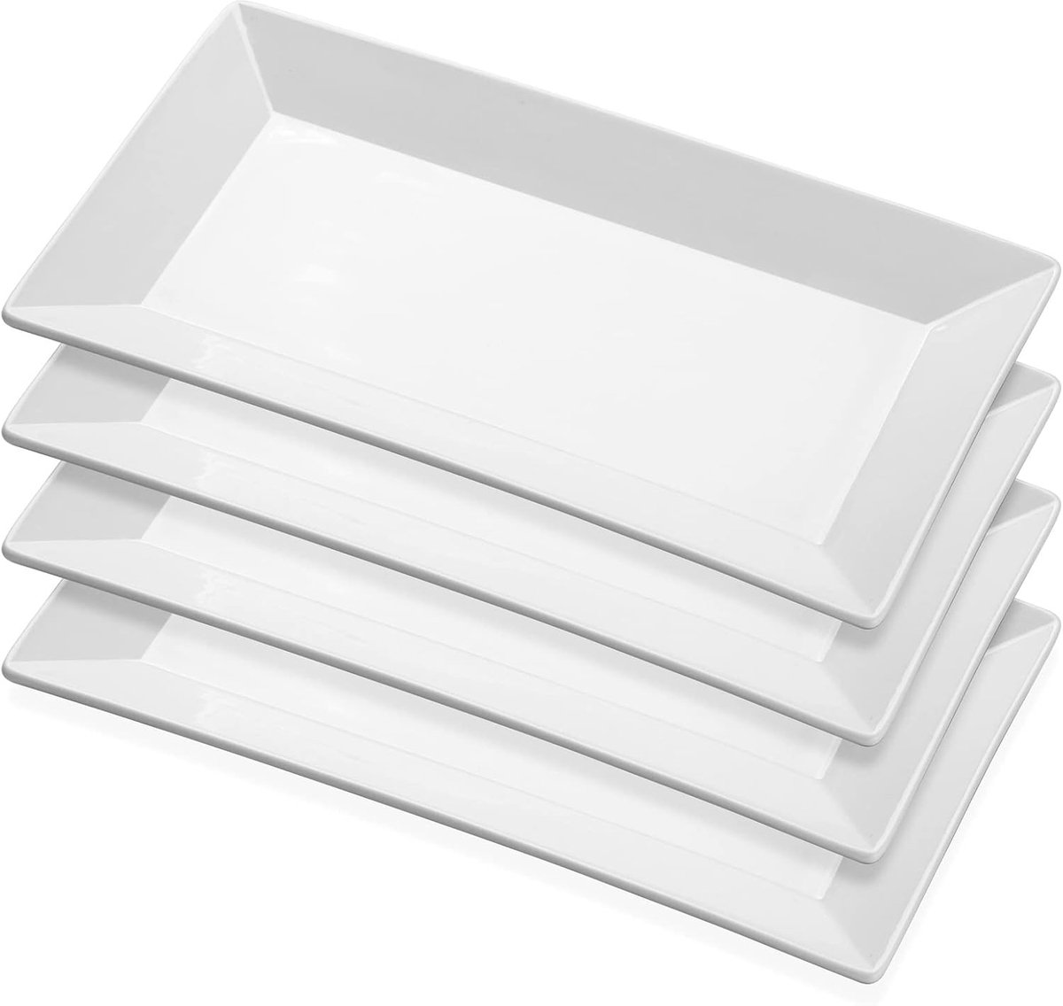 Diner Schotels - Serveerschotels - Sushi Snacks - Krasbestendig Porselein - 24.8 x 14 cm - Wit