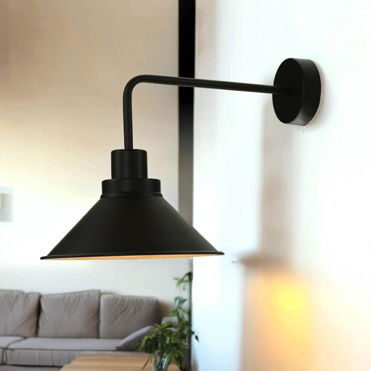 Wandlamp metaal - Industriële lamp - Binnenverlichting - E27 fitting - 25x25x37.5cm - Zwar