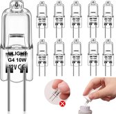 ULIGHT® 12-STUKS - G4 HALOGEEN LICHTBRON - 10 WATT - 12V - WARM WIT - DIMBAAR