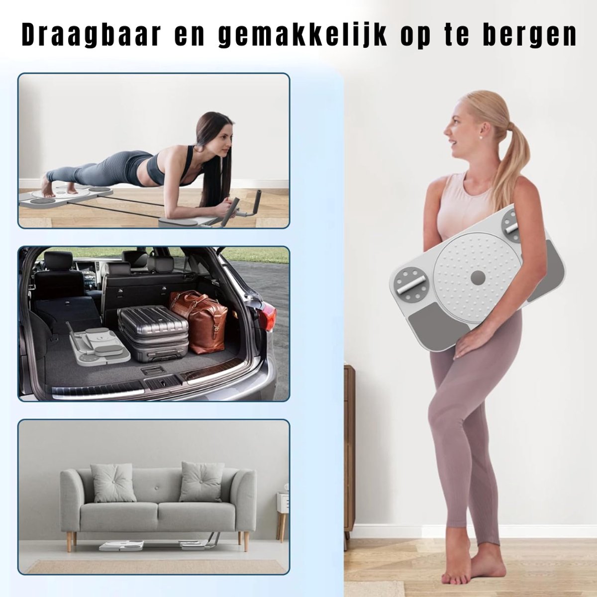 Groupe SEB SAVI Pilates Board Reformer Wit 3cm x 52cm x 90cm - afbeelding 3