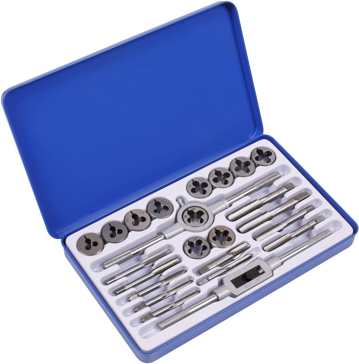 Tap en Matrijs Set - Schroefdraad Gereedschap - Metaal Bewerken - Precisie Gemaakt Koolstofstaal - 24 Delig Imperial