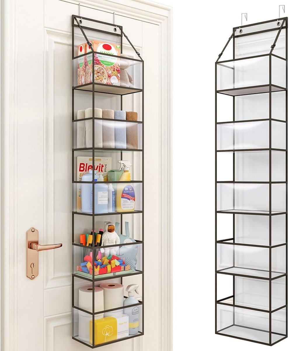 Hangende Opberger - Kast Organizer - Deur Opslag - Vijf Vakken - 150cm Hoog - Grijs