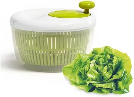 Slacentrifuge - Groente droger - Salade bereiden - Modern design - 24 x 16 cm - Transparant van Merkloos — afbeelding 2