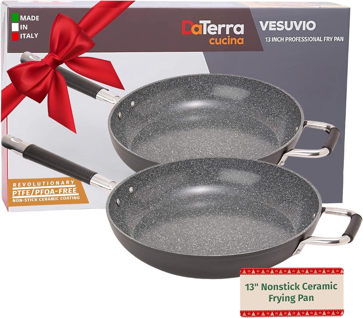 Keramische Koekenpan - Anti-aanbakpan - Veelzijdig Koken - Ovenbestendig Inductie - 33 cm - Zwart Gespikkeld