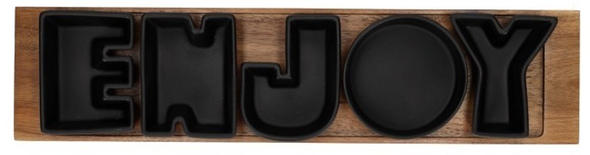 JENS Living - Serveerset ENJOY - Zwart - 56 x 7 x 13 cm