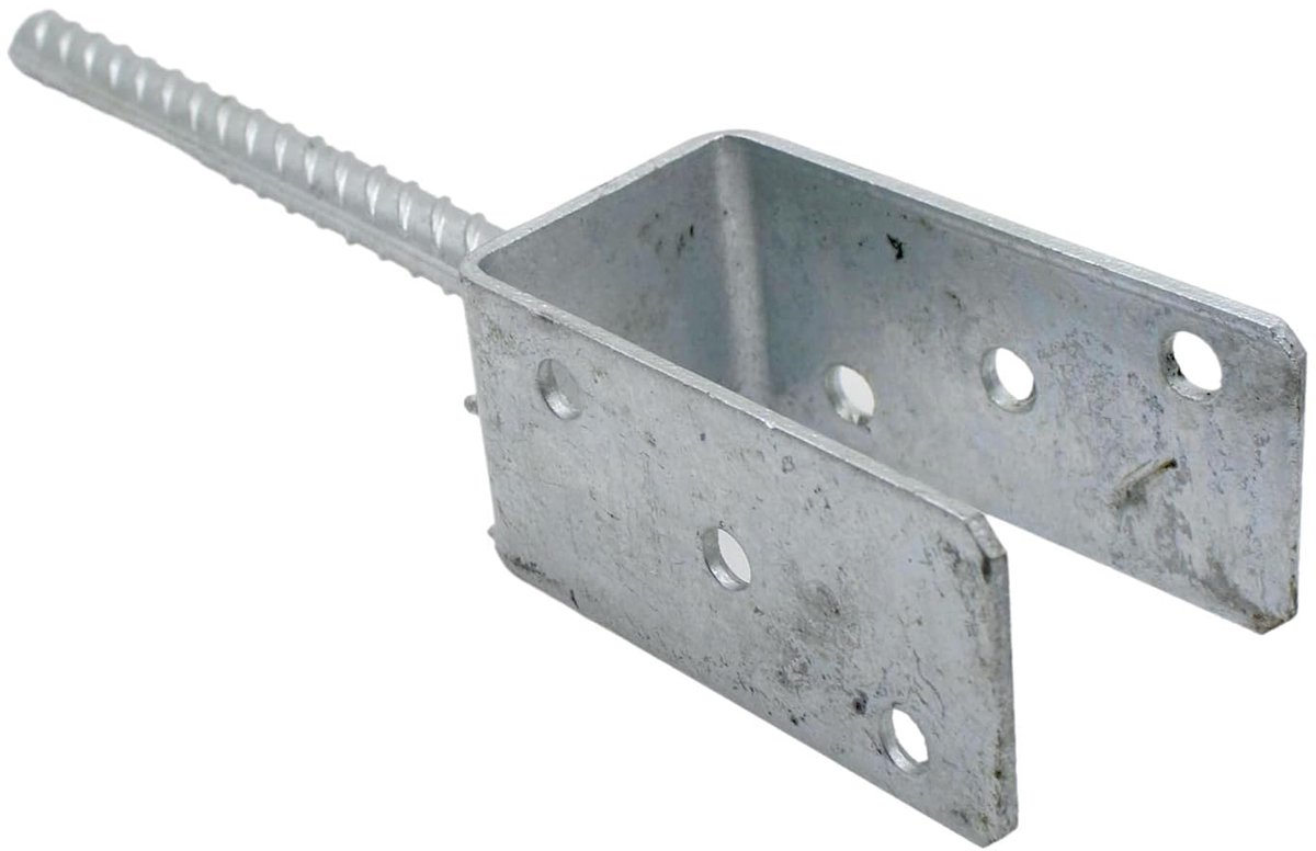 Paalankers U-beugel - Paalvoet Bevestiging - Hekken Plaatsen - Verstelbare U-vorm - 81x325mm - Gegalvaniseerd