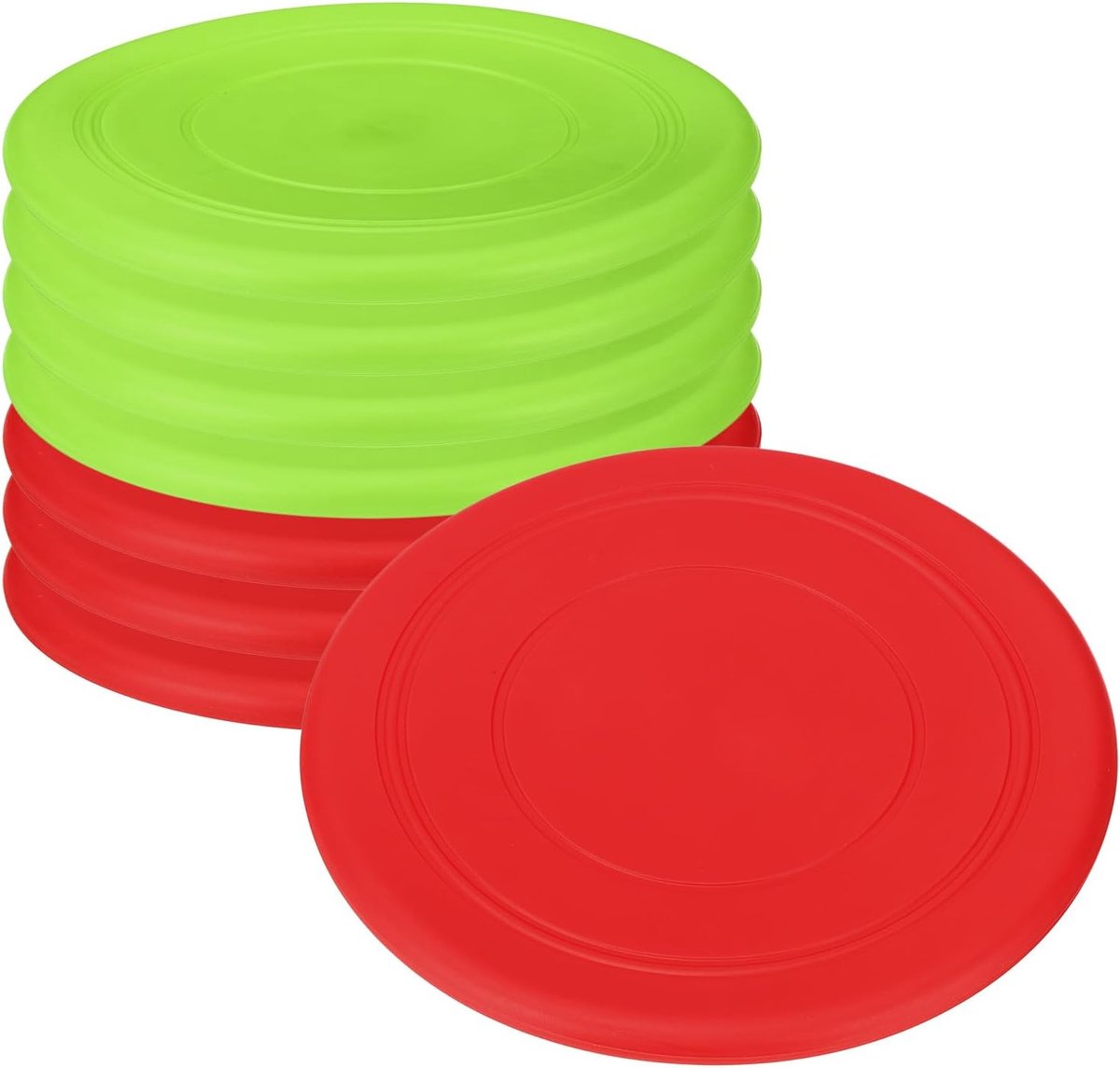 Vliegende Disc - Vliegende Schijf Flyer - Buiten Spel - Zacht Flexibel Materiaal - 17.8cm Diameter - Rood Groen
