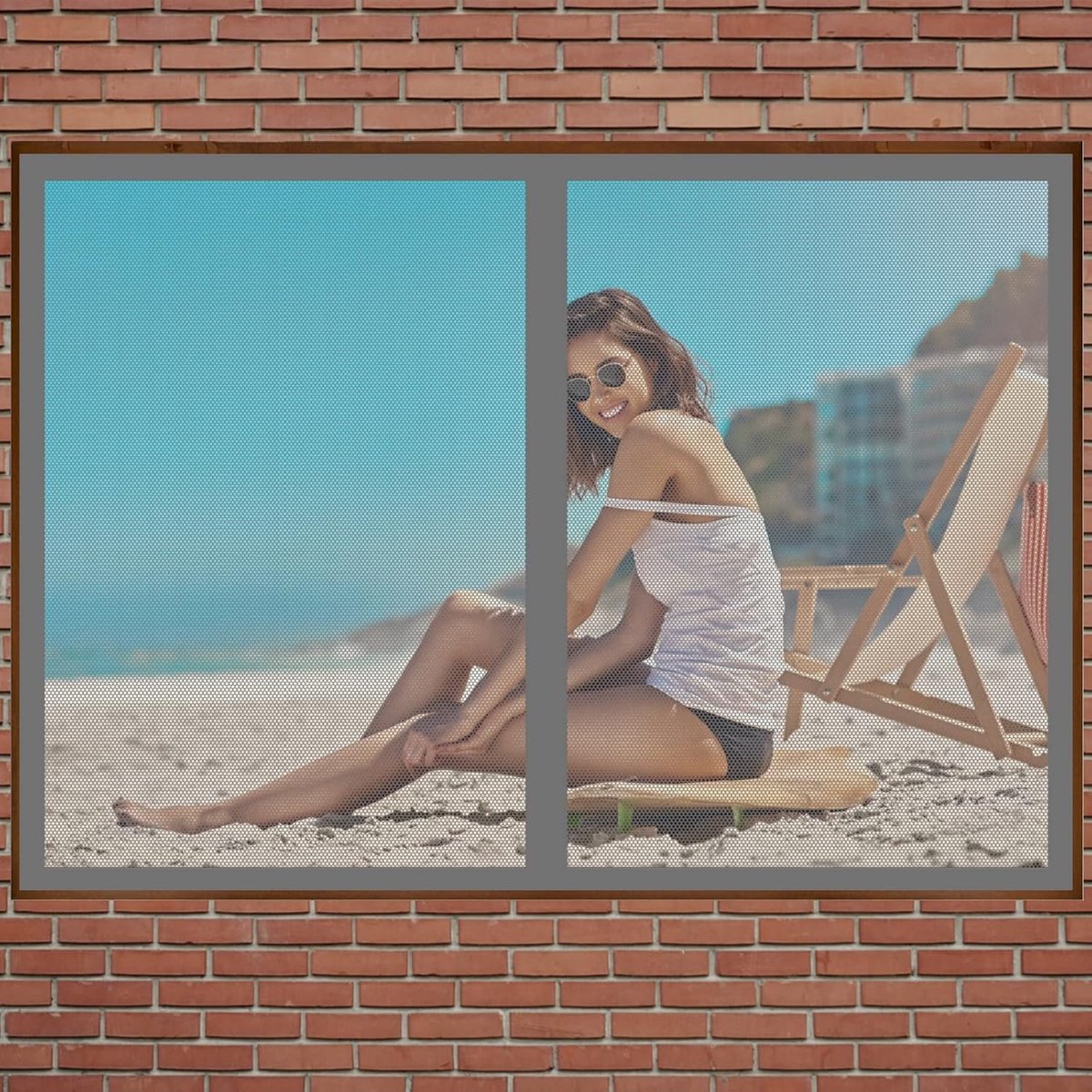Raam Hor - Muggengaas Deur - Insecten Buiten Houden - Zonder Boren - 60 x 95 cm - Grijs