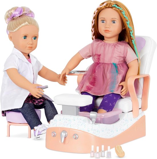 Poppen Spa Set - Poppenhuis Accessoires - Poppen Verzorgen - Inclusief Geluid - 46 cm Poppen - Roze — afbeelding 5