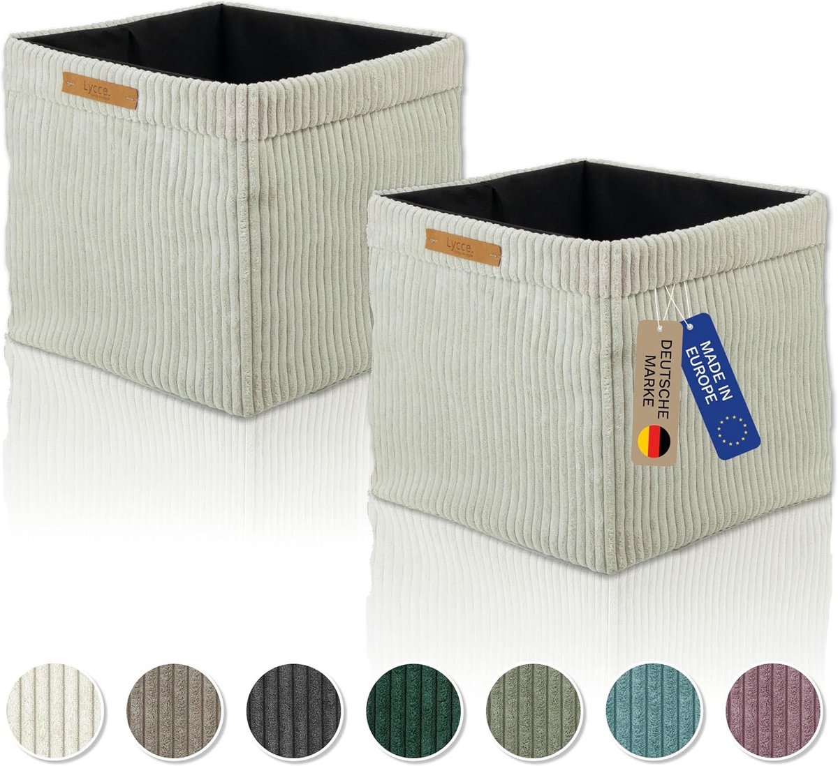 Opbergdozen Set - Mandenset Bakken - Kallax Rekken - Uitneembare Bodem - 33x33x31 cm - Beige