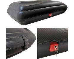 Dakkoffer met Dakdragers - Reisbagage Box - Extra Laadruimte - Carbonlook Afwerking - 300 Liter Inhoud - Zwart