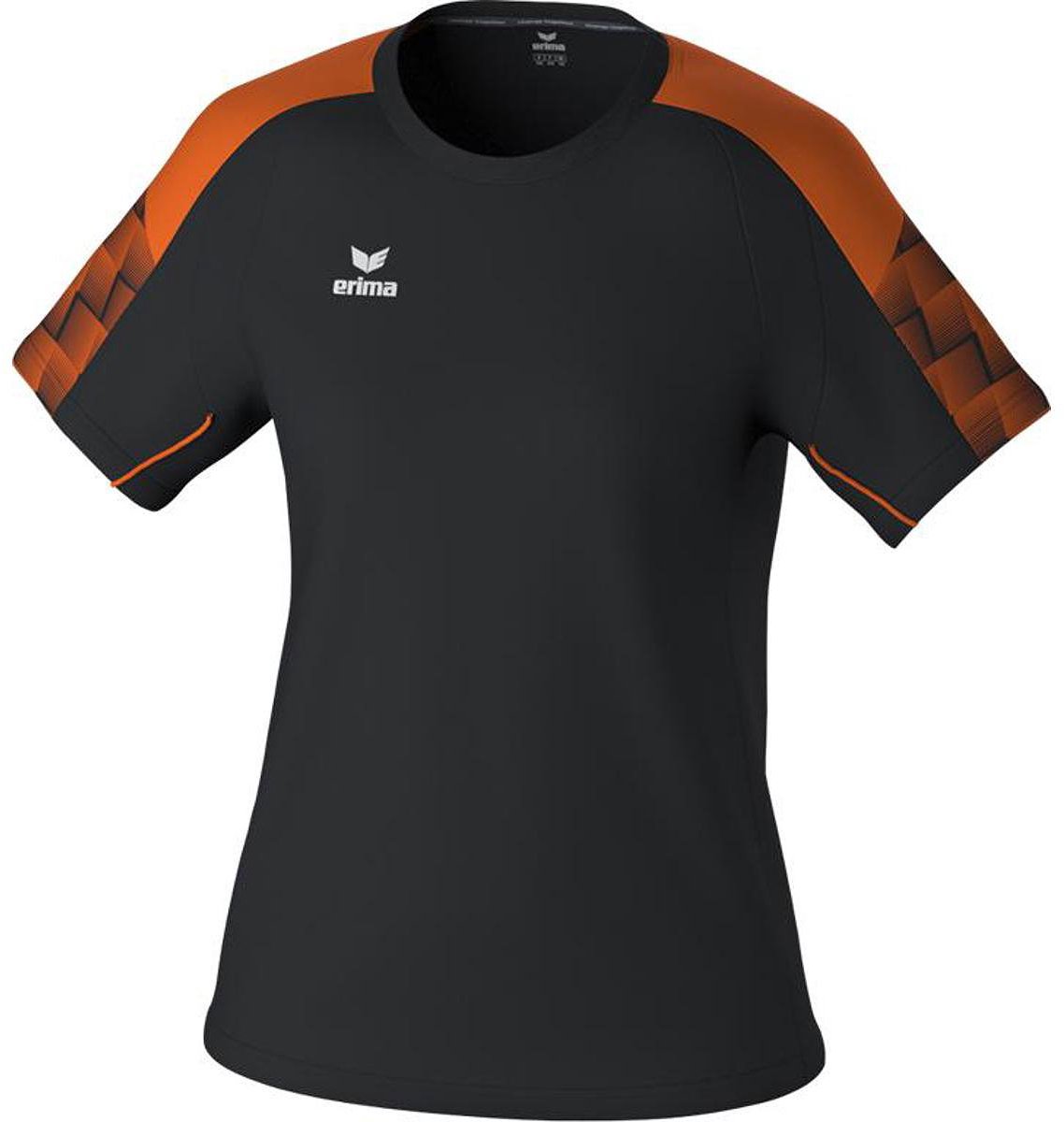 Erima Evo Star T-Shirt Dames - Zwart / Oranje | Maat: 42