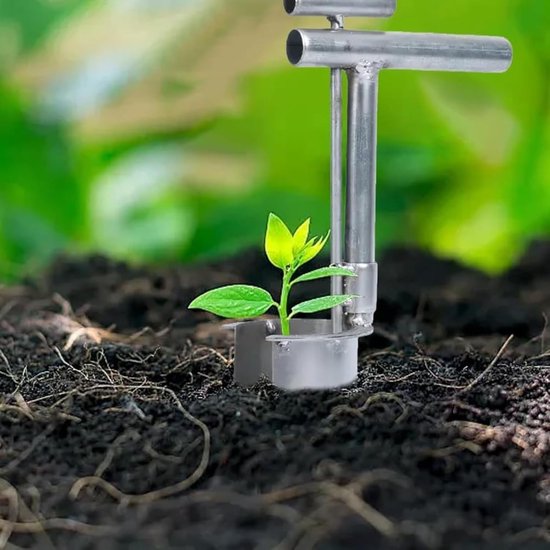 Bloembollen plantenbak - Tuinplantgereedschap Zaailingplanter - Bloembollen Planten - Robuust Roestvrij Staal - 32 x 16 x 7.5 cm — afbeelding 5