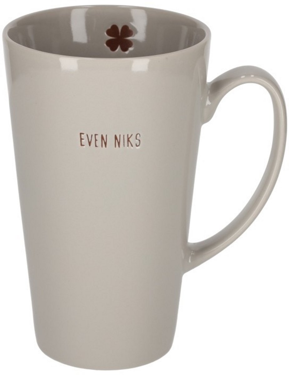 JENS Living - Shiny Mok XL - Zand - EVEN NIKS - Keramiek - 550 ml