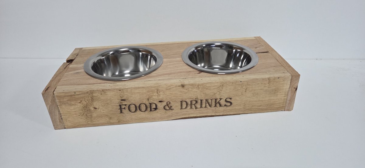 Voerbak hond - Houten voerbak - Dieren voerbak - Drinkbak- Drinkbak hond - Voerbak kat - Voer hond - Voerbak poes – Food en drinks