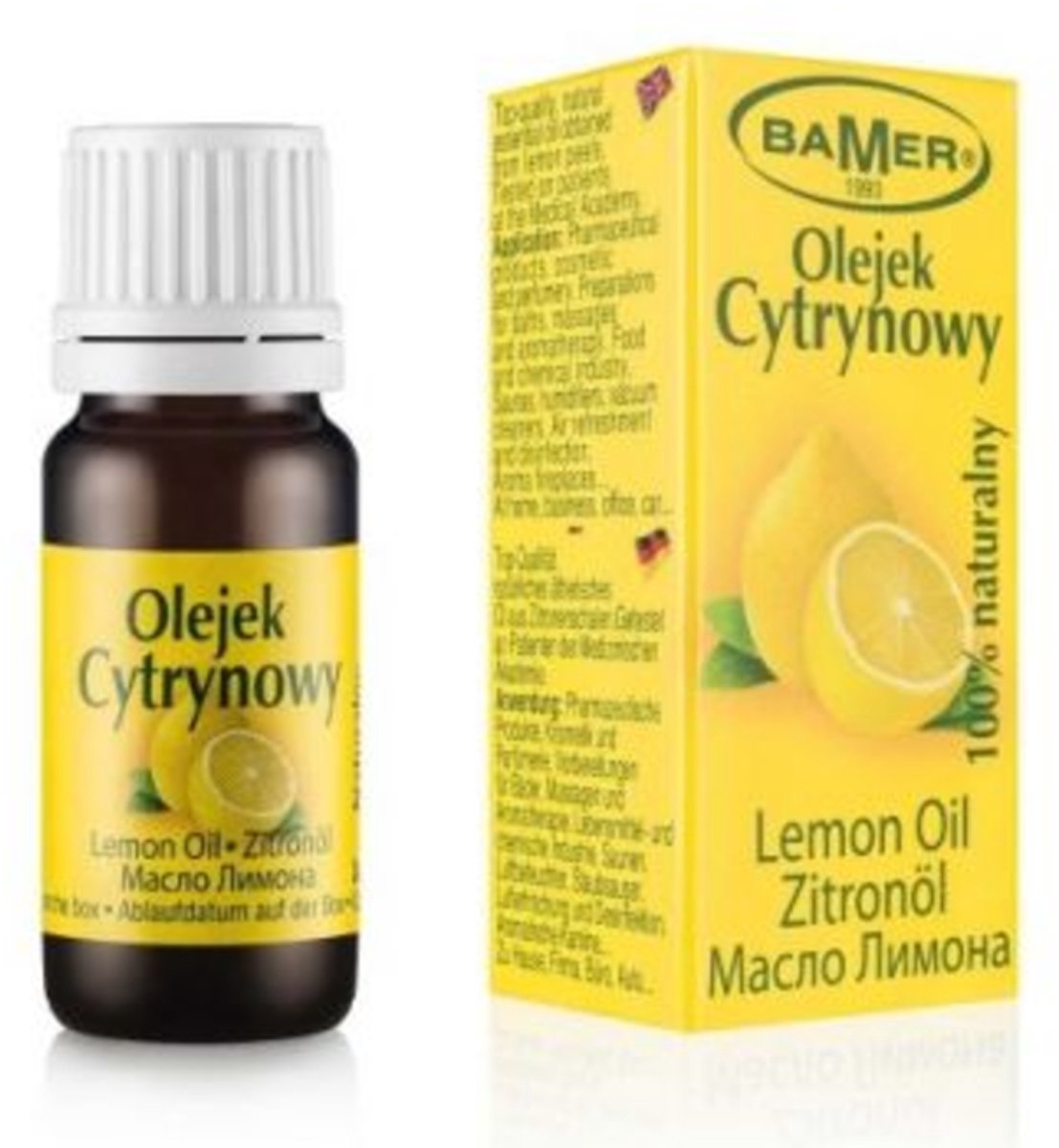 BAMER Citroen Etherische Olie - Etherische Olie - 7 ml, Verfrissend, Natuurlijk