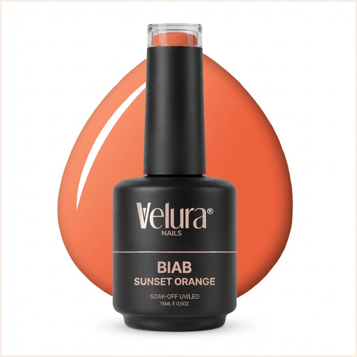 Velura® BIAB - Builder in a Bottle - 15ml Sunset Orange - Liquid Builder Gel - BIAB Gel Nagels - Flexibel & Dimethicone Hechting - HEMA- & TPO-vrij