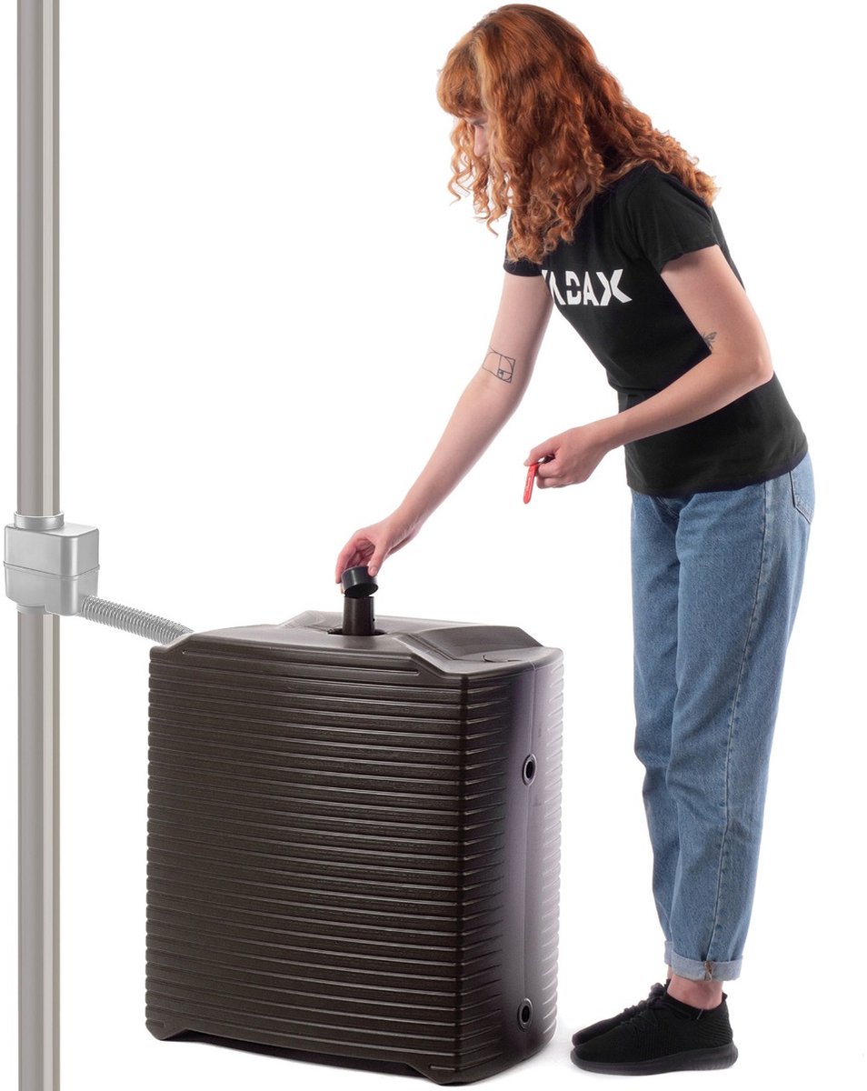 KADAX Regenton, modulaire regenwatertank voor tuin, weerbestendig regenvat 126 liter, waterverzamelaar, regencontainer van kunststof, watervat (mokka)