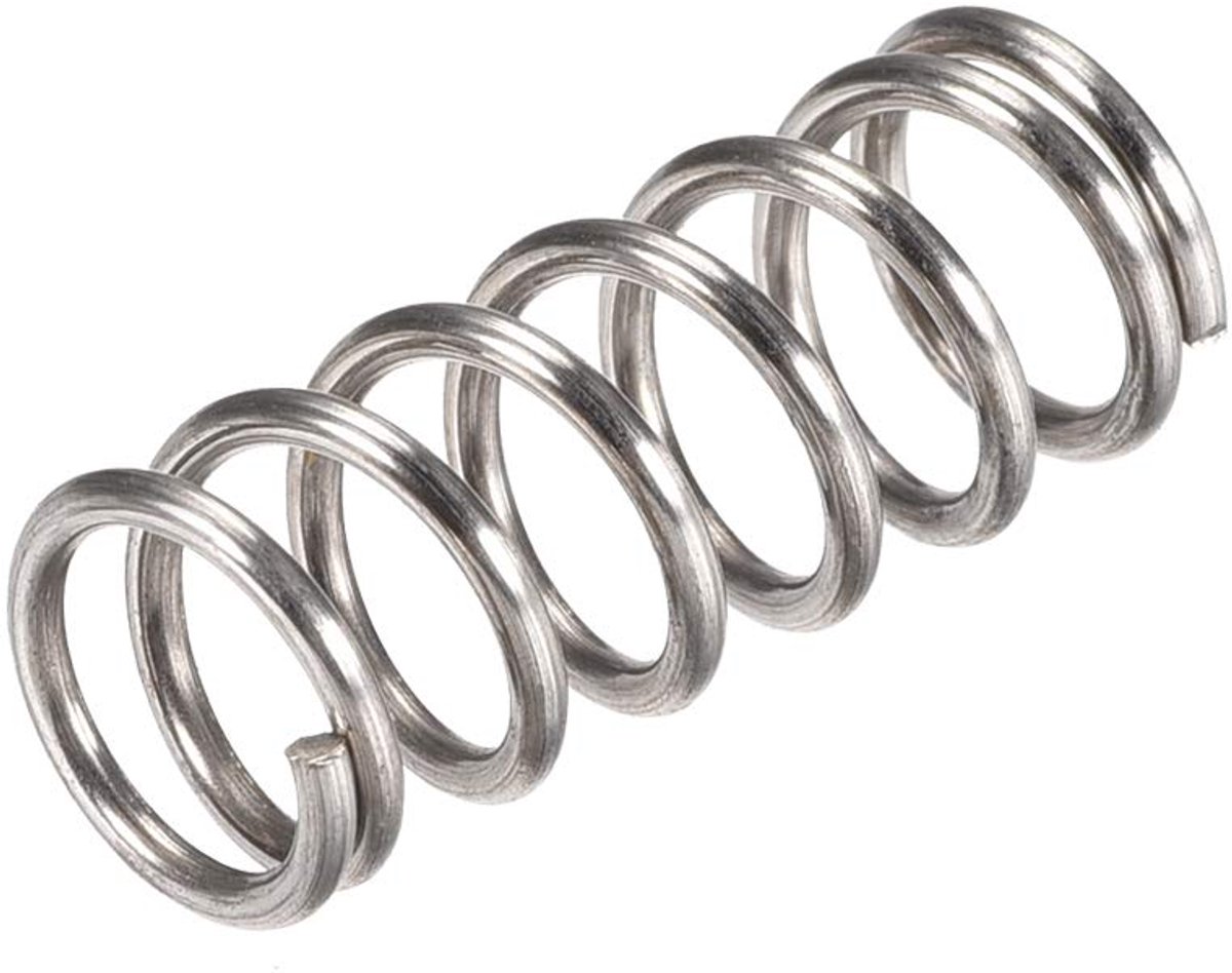 Drukveren Set - Compressie Spiraalveren - Reparaties Uitvoeren - 304 Roestvrij Staal - 25mm Lengte 30N - Zilverkleurig