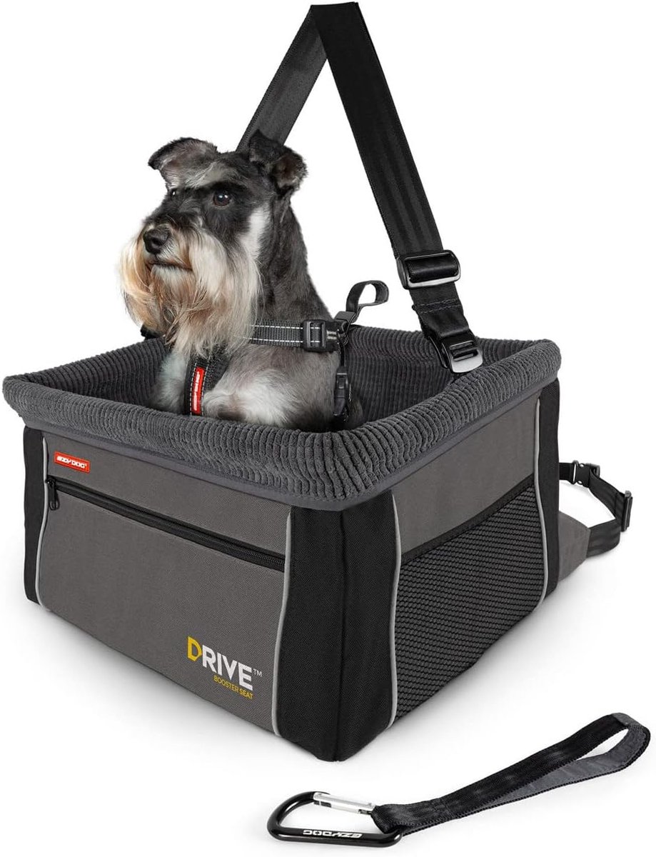 Honden autostoel - Zitverhoger hond - Veilig reizen - Verstelbare riemen - 43x37x8cm - Zwart