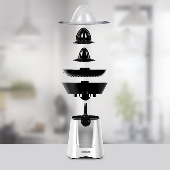Citruspers - Sinaasappelpers Citroenpers - Vers sap maken - Dubbele perskegels - 100 Watt - Zilver — afbeelding 3