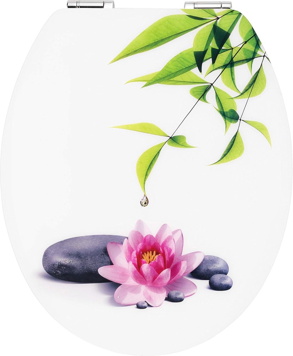 Wc-bril - Toiletzitting - Comfortabel Zitten - Softclose Systeem - Ovaal Model - Water Lilly