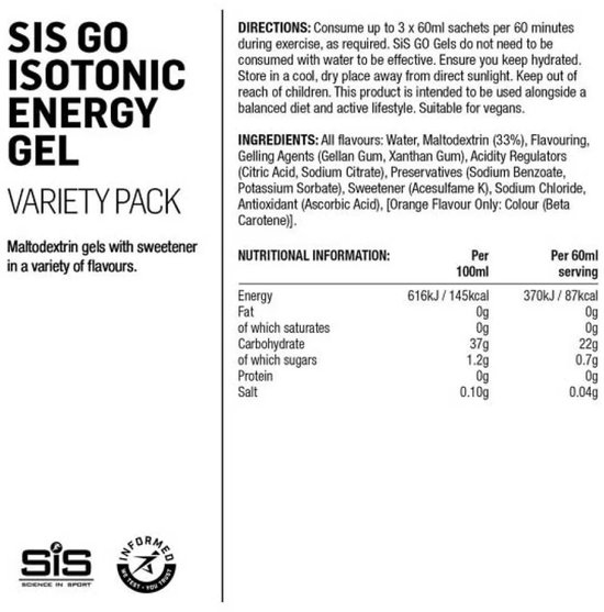 GO Isotonic Energy Gels (7x60ml) van Merkloos — afbeelding 2