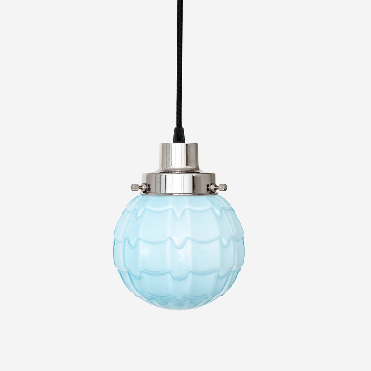 Coloured by Art Hanglamp aan snoer Artichoke Misty 20's Nikkel - Art Deco Trade Zachtblauw