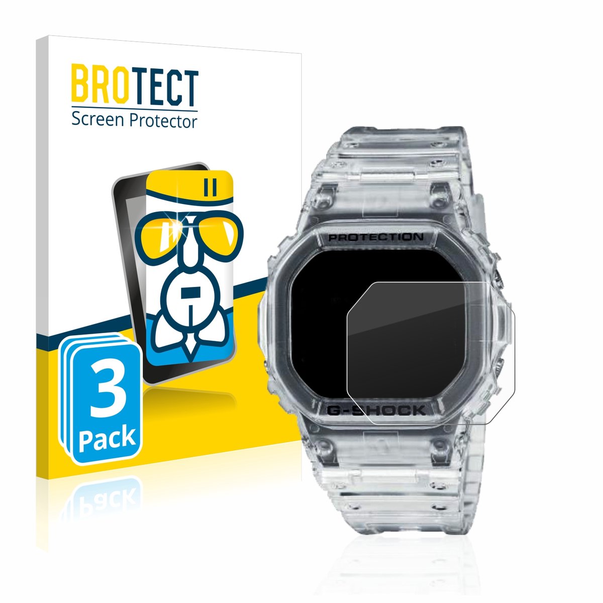 Screenprotector 3 Stuks voor Casio G-Shock DW-5600SKE-7 Beschermglas transparant