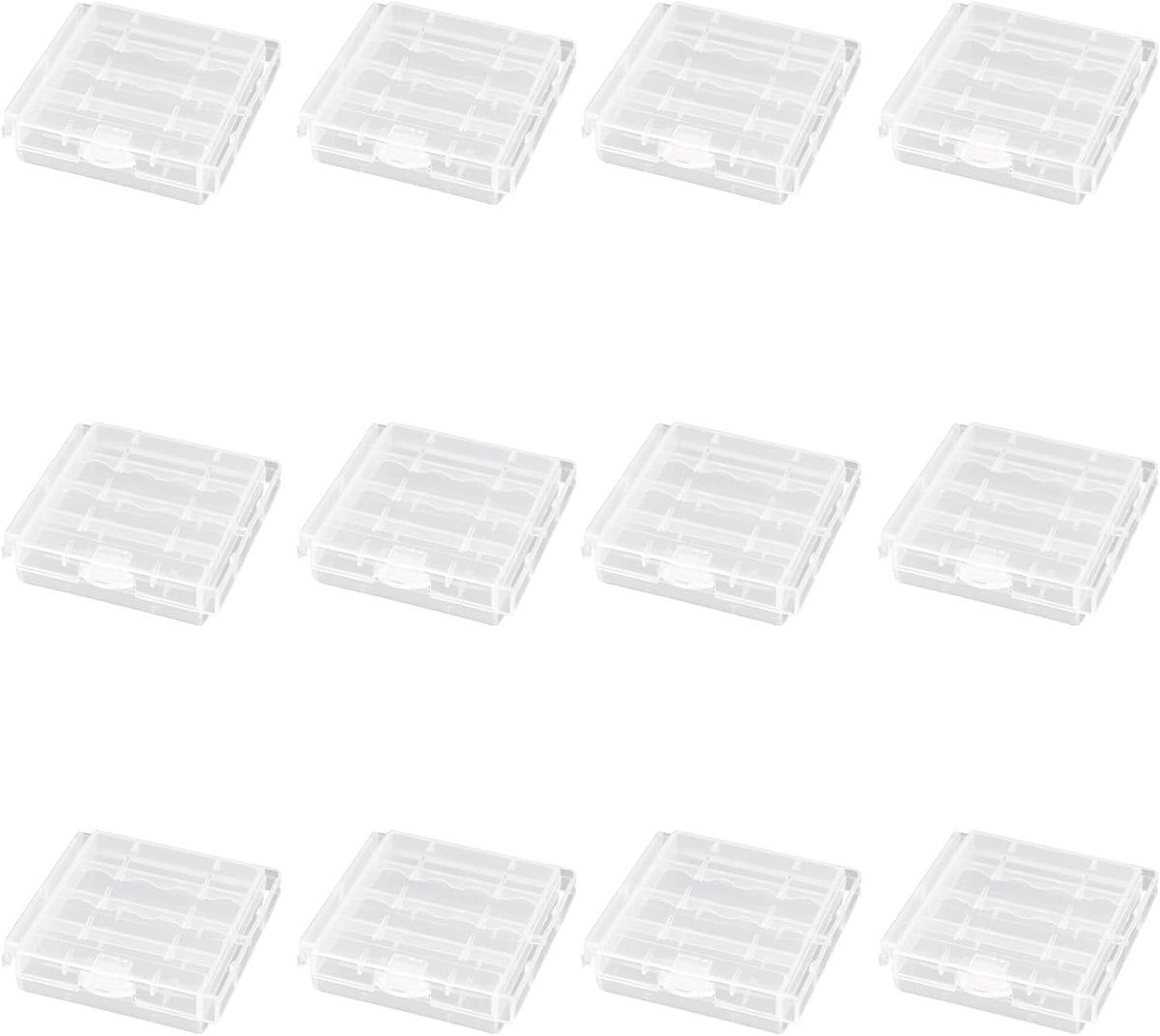 Batterijboxen Set - Opbergdozen Accu - Batterijen Organiseren - Stapelbaar Vochtwerend - 14 Stuks - Transparant