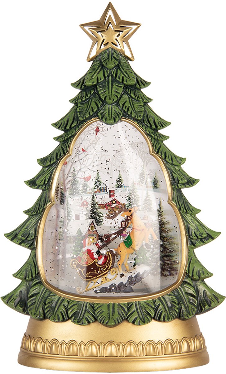 Kerstdecoratie met LED-verlichting en muziek Kerstboom 20x10x31 cm / 3xAA Groen Kunststof