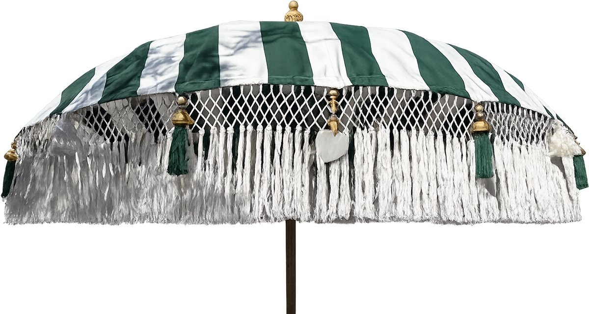 Parasol Bali Groen/Wit - Ø185cm