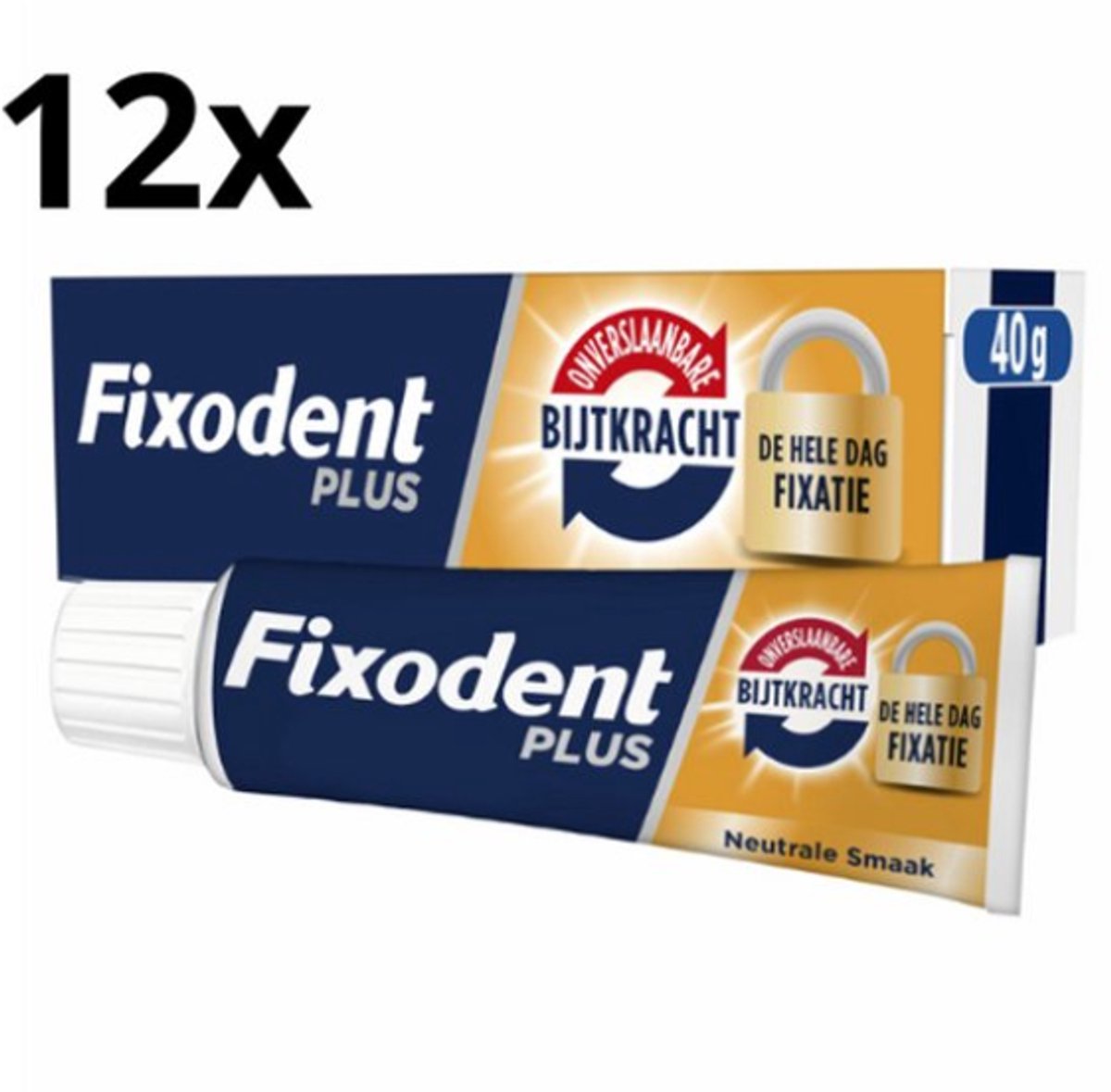 Fixodent Plus Dual Power Kleefpasta - Voordeelverpakking - 12 Stuks