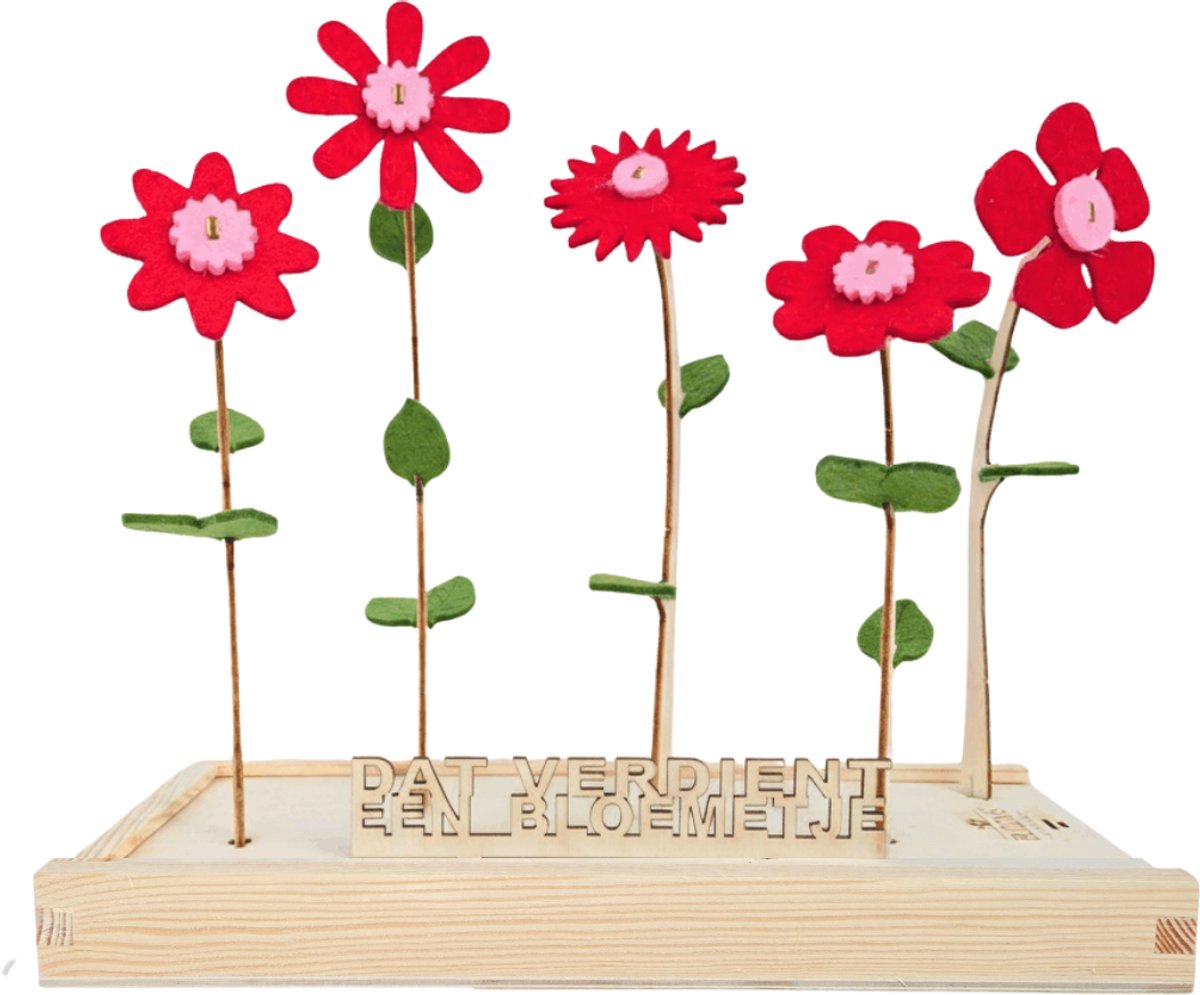 Happy Blooms vilten bloemen – Dat verdient een bloemetje – brievenbus cadeau