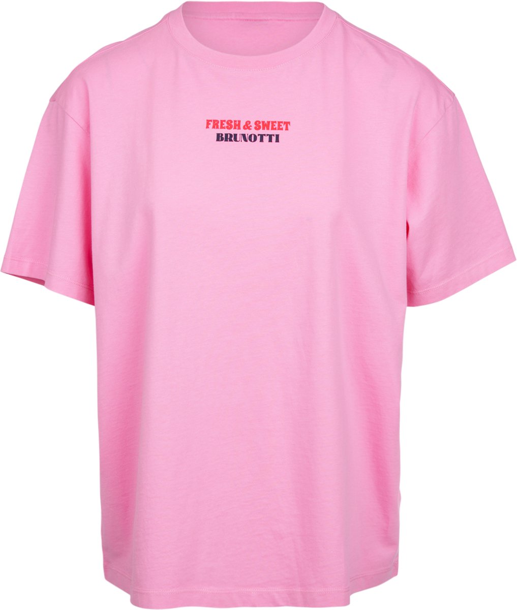 Brunotti Zeta T-Shirt Fuchsia Dames 100% Katoen Relaxed Fit S Roze