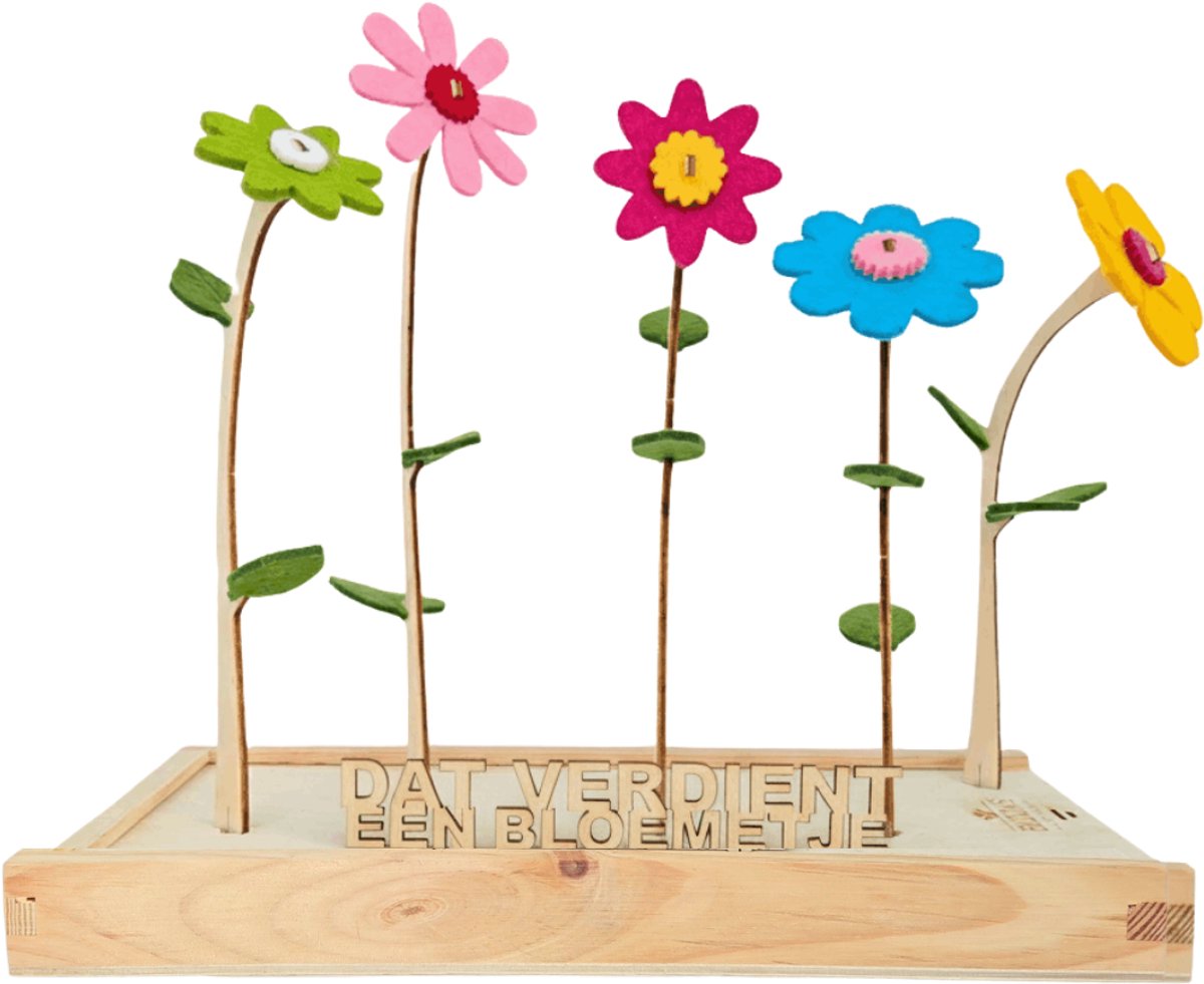 Happy Blooms vilten bloemen – Dat verdient een bloemetje – brievenbus cadeau