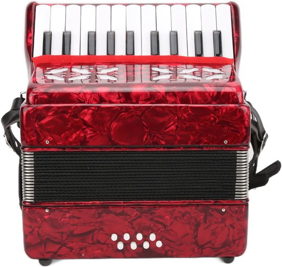 Accordion Instrument voor Volwassenen - Met Authorisatie voor Beginners - Rood - 22 Toetsen 8 Bas - IRIN - Muziekinstrument