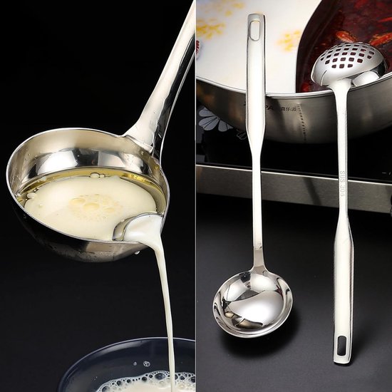 Soeplepel Set - Gietlepel Schuimspaan - Koken Serveren - Olieafscheider ...