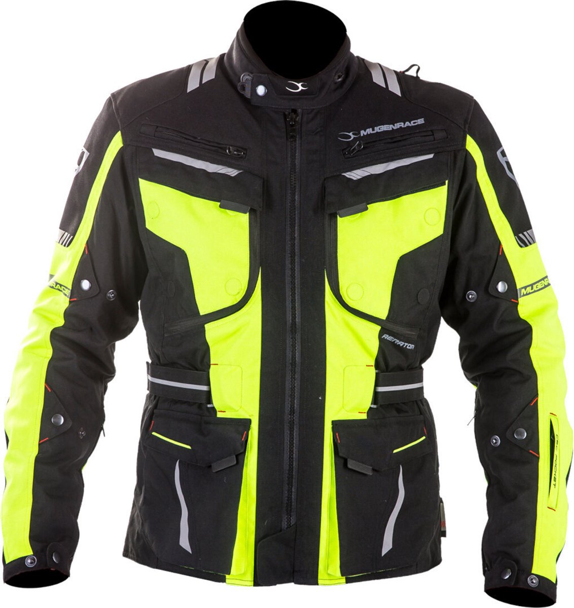MUGENRACE Aerator Zwart Fluo Geel Waterdichte Textieljas - Jas