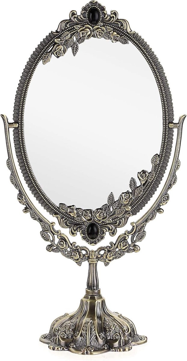 Decoratieve make-up spiegel - Cosmetica spiegel tafel - Make-up aanbrengen - 360 graden draaibaar - 38 x 12 centimeter