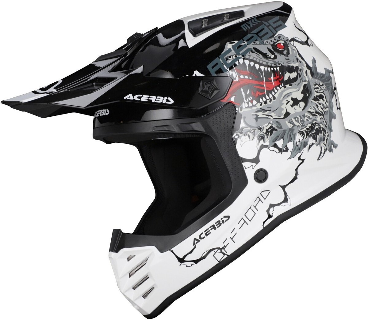 Acerbis Profile Junior Rex Wit Zwart Kinder Crosshelm - Helm