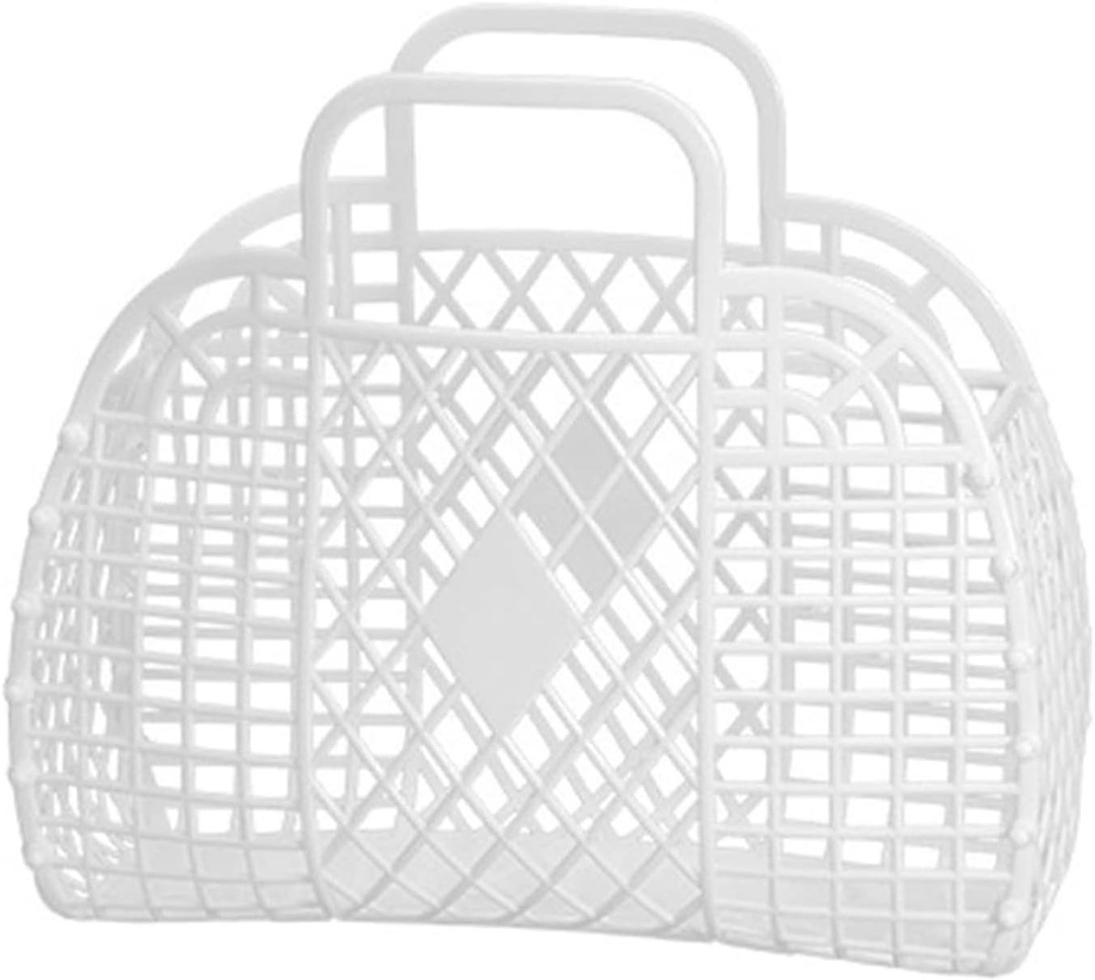 Opbergmand Hol - Draagbare Tas - Thuis en Strand - Opvouwbaar en Waterdicht - 32x22x10 cm - Wit