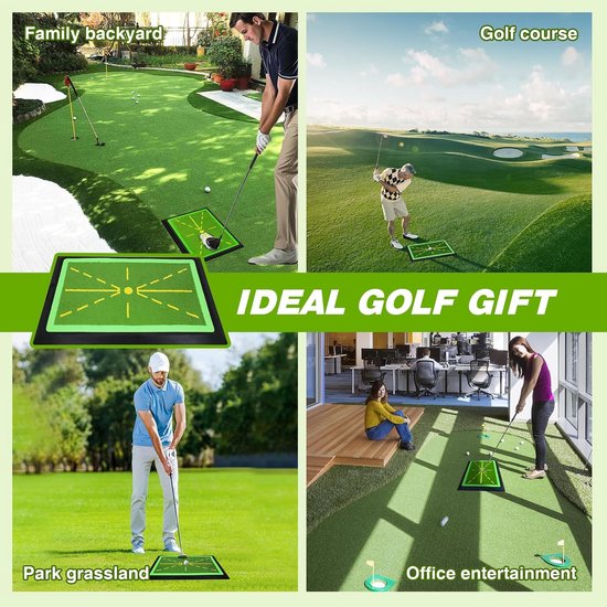 Golf Trainingsmat - Afslagmat Swing Trainer - Swing Verbeteren - Feedback Pad - M Formaat - Groen van GOLF — afbeelding 2