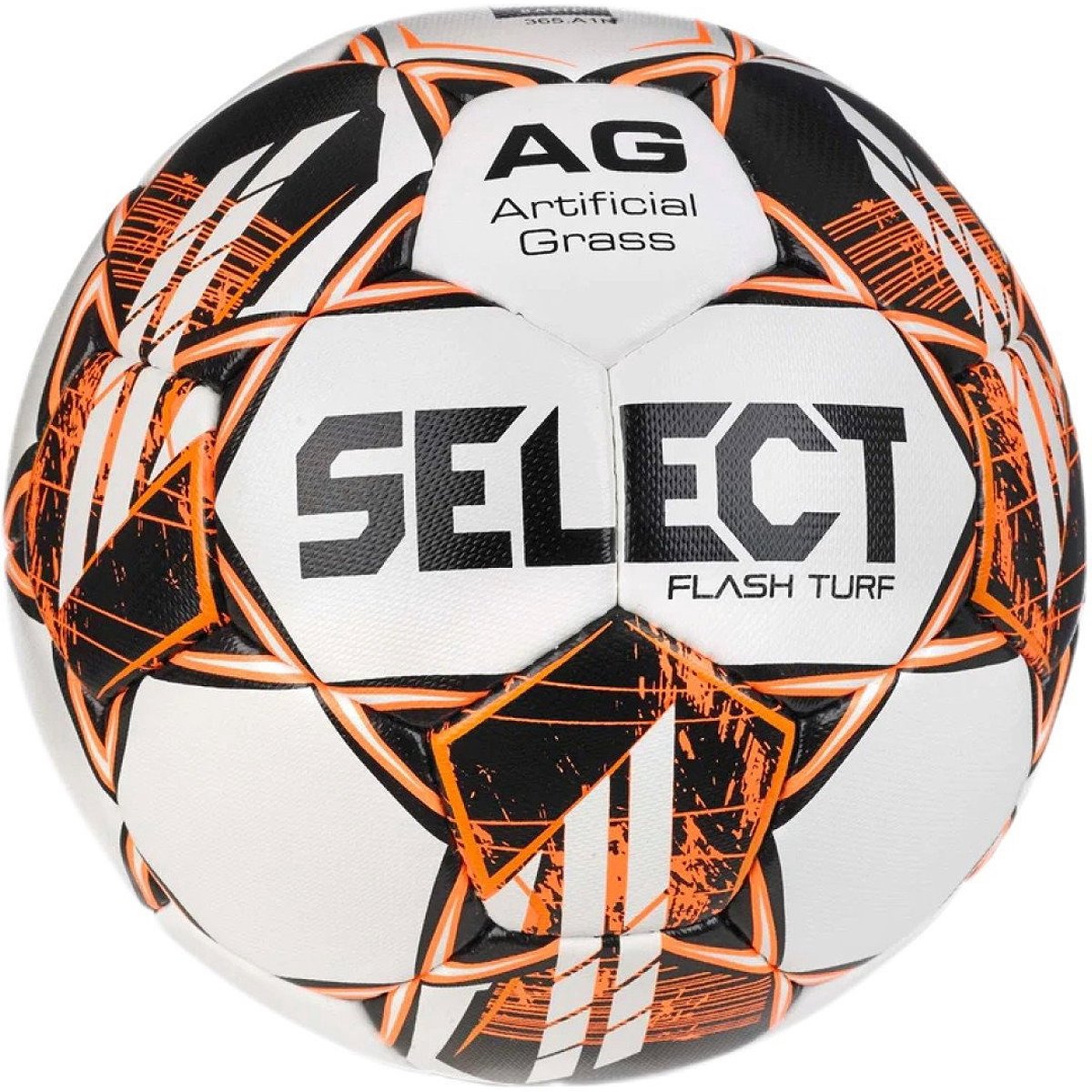 Select Flash Turf V23 Kunstgrasbal - Wit / Zwart / Fluo Oranje | Maat: 4
