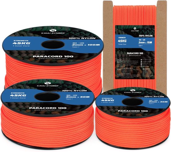 Paracord Touw Nylon Koord Knutselen Outdoor Houdt Tot 45kg 2mm 